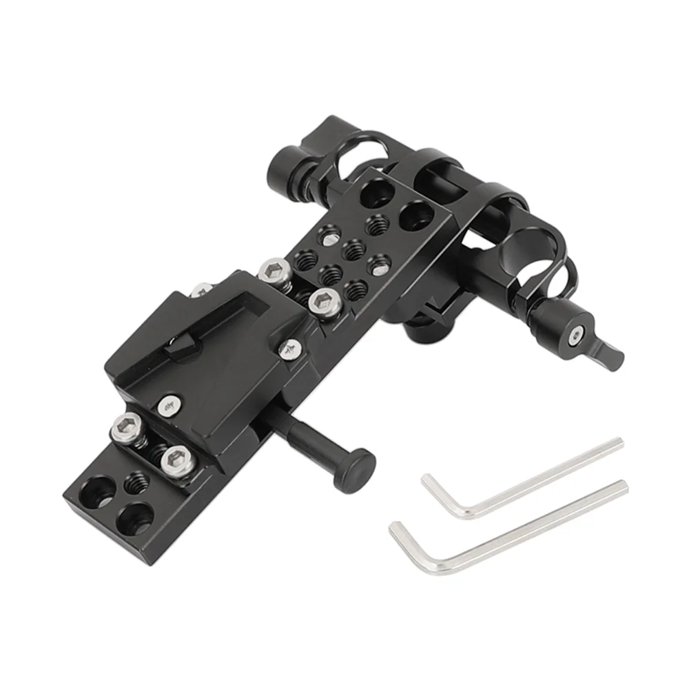 CAMVATE-Adaptador de liberación rápida v-lock hembra, placa de queso con forma rectangular y bloque de rieles de 15mm para montaje de batería de cámara DSLR