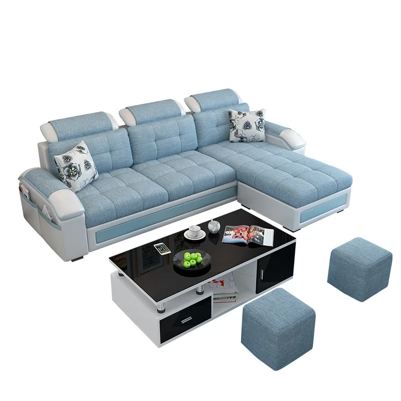 Stoff sofa ecke L-förmigen kombination Nordic schaum sofa