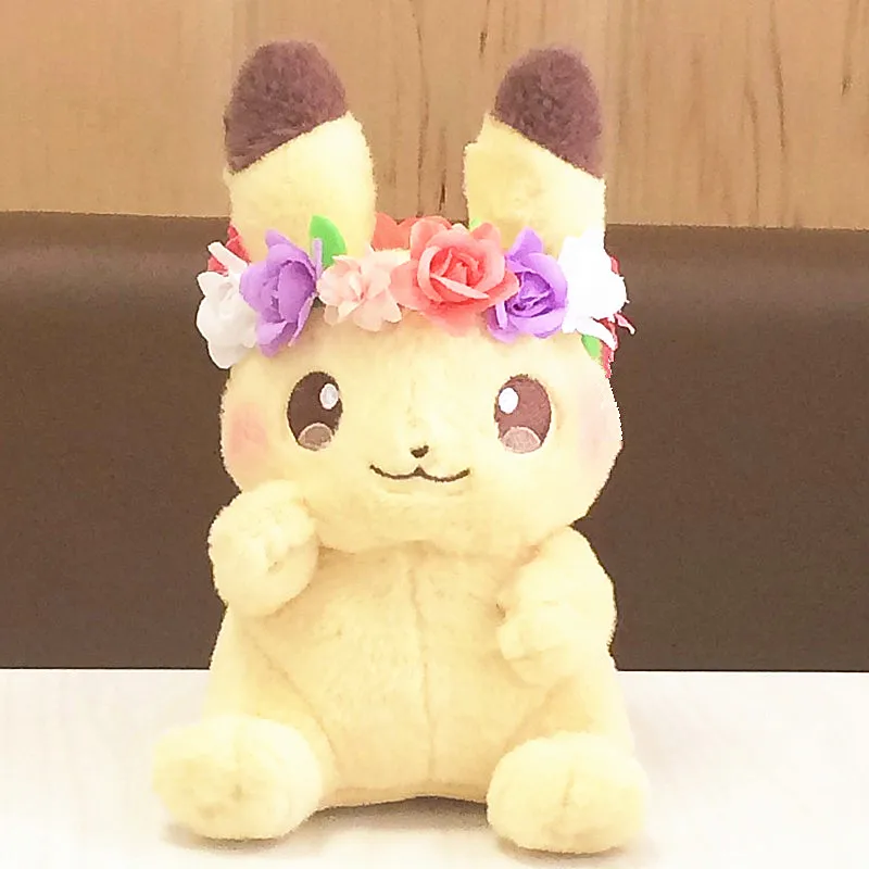 Pokemon Plush Garland para crianças, brinquedo de pelúcia fofo, Pikachu e Eevee, decoração para crianças, presente do festival, primavera