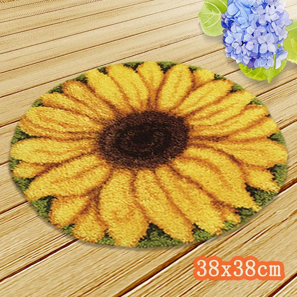 Mat Latch Hook Smyrna Knooppakket Button Cushion Kit Embroidery Carpet Cushion Animals Needlework Almofadas Do It Yourself DIY