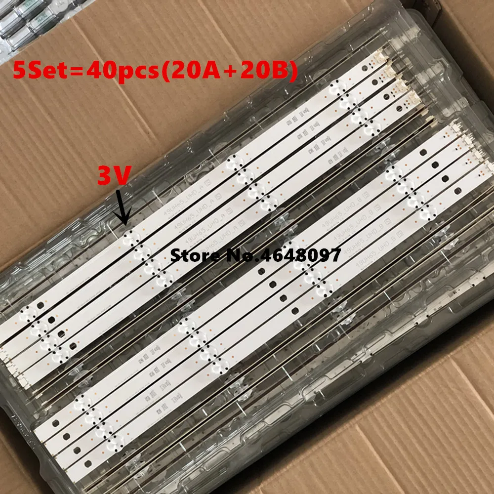 995mm New 5set=40 PCS LED backlight strip for 49inch LG TV 49UH65_UHD_A B SSC_49inch_UHD_B A