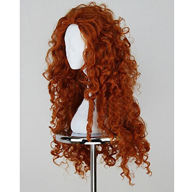 Brave Merida Cosplayวิกผมยาวเล่นบทบาทวิกผมฮาโลวีนฮาโลวีนวิกผมผู้หญิงคอสเพลย์