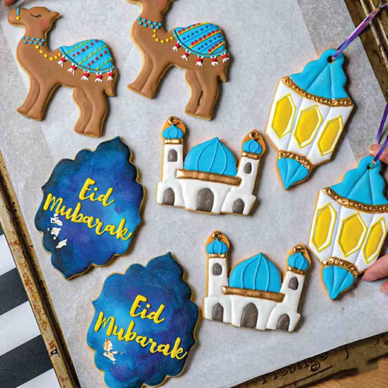 1PC Eid Mubarak Biscuit Mold Moon Star Church Camel Cookie Cutters DIY Cake Baking Tools Ramadan Kareem Party Home Decorations