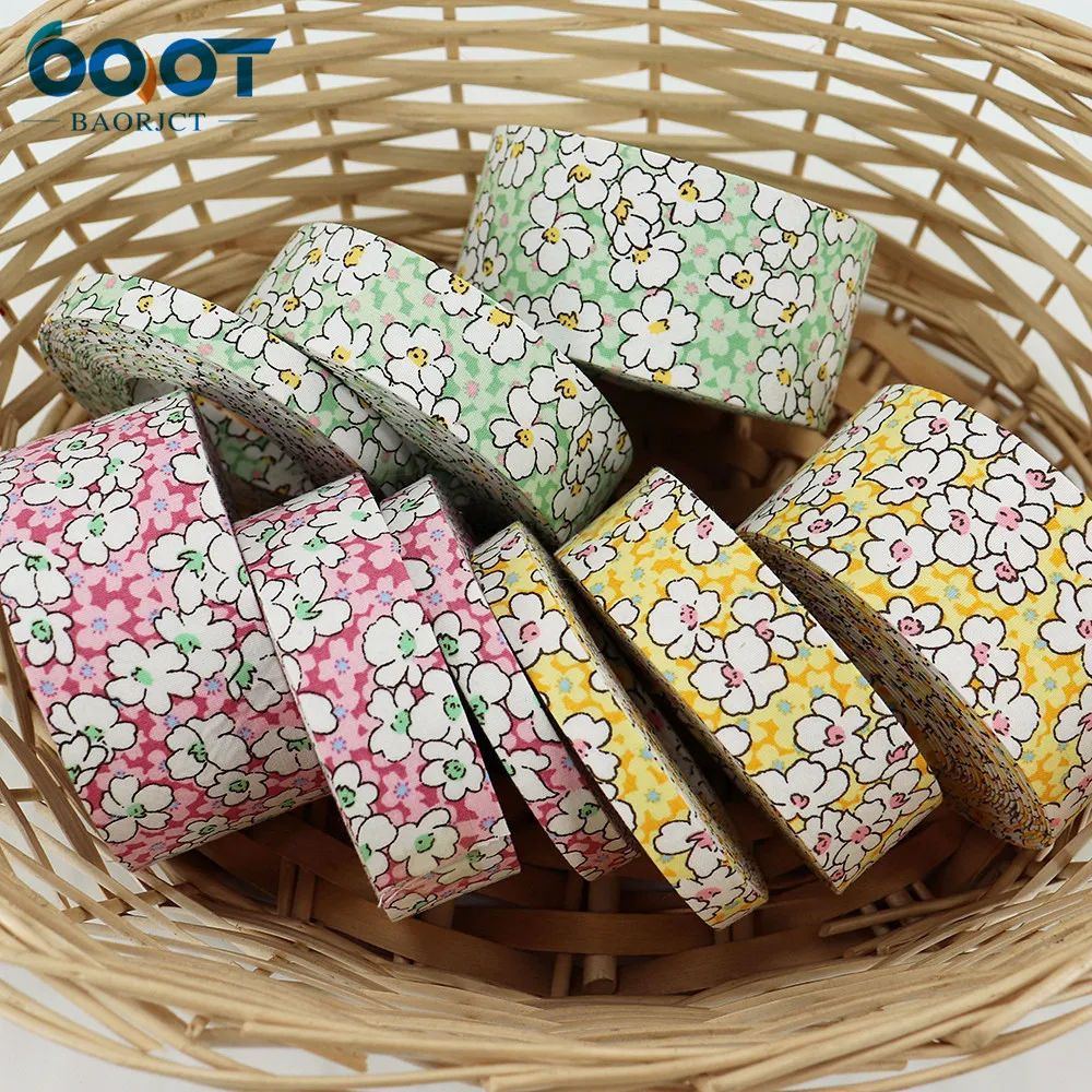 Double-Sided Flower Thicken Cloth Ribbon 5Yards 211227-5 Multi-size DIY Hairclip Apparel Accessories And Sewing Decorations