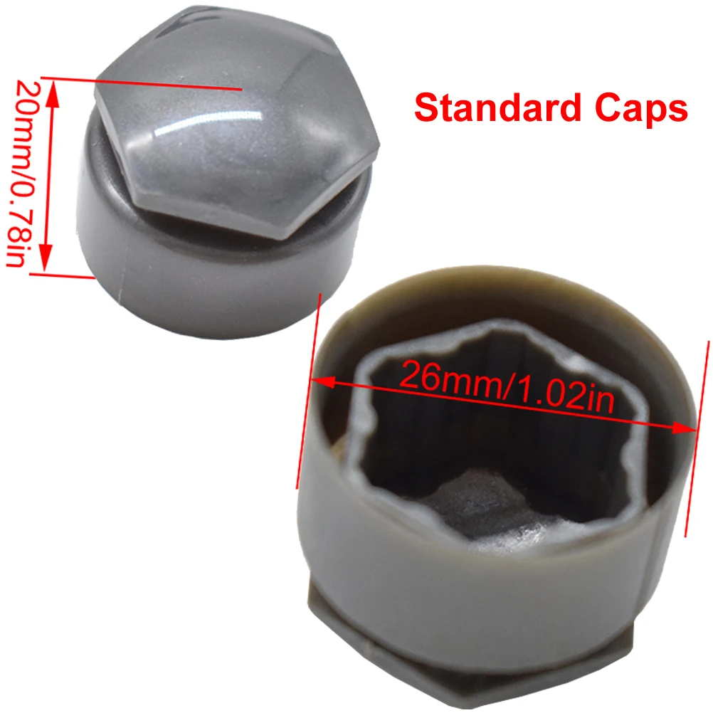 20x Grey Wheel Nut Bolt Cap Full Cover w/ Removal Tool 25mm For Audi A1 A7 A8 TT RS6 Wheel Lug Screw Caps Protector Accessories