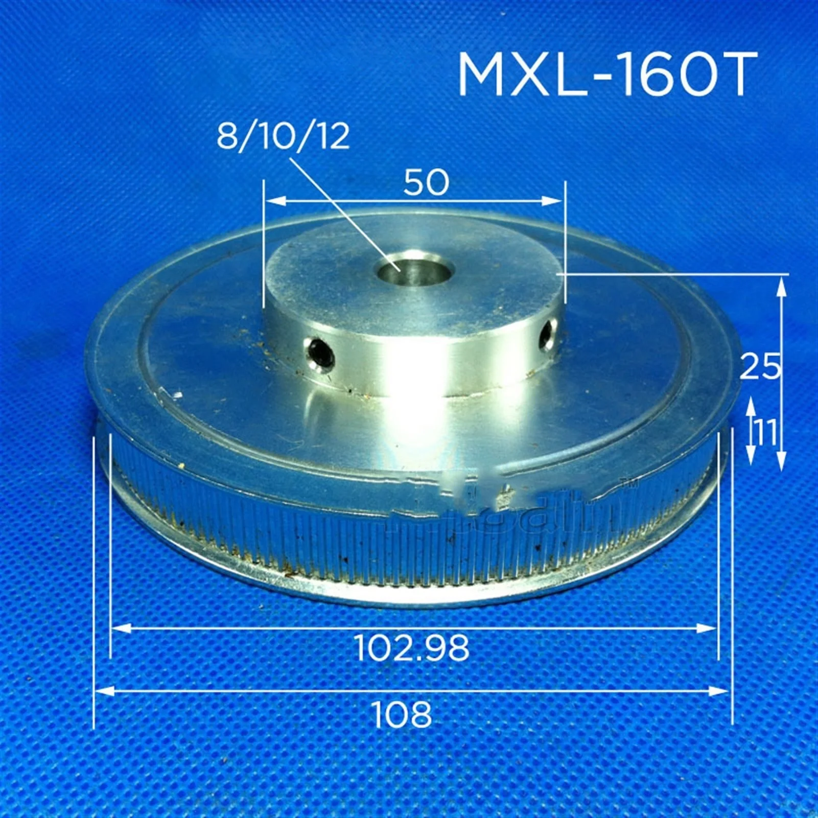 MXL 20T+160T 1:8, Width 10mm, Synchronous Wheel Stepper Motor Pulley ,Gear Reduction