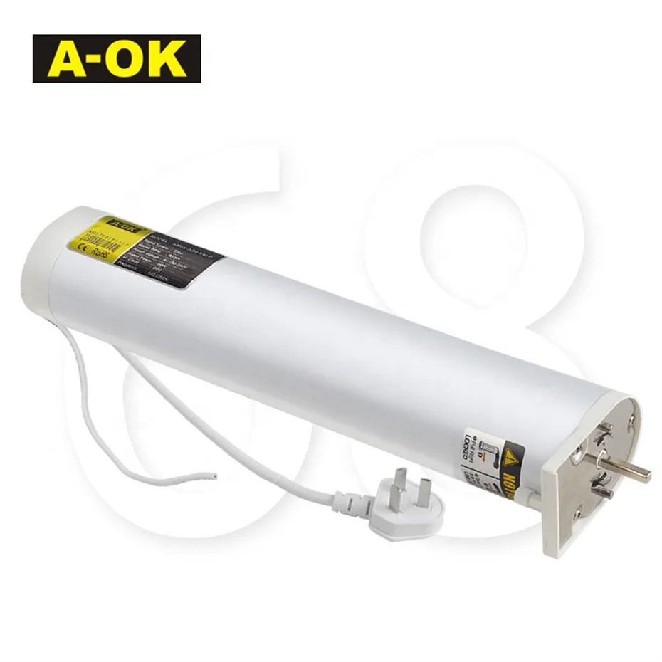 A-OK AM68 80W Super Quiet Curtain Motor,RF433 Remote Control/485 Control/Dry Contact Control,100-240V,Smart Curtain Controller