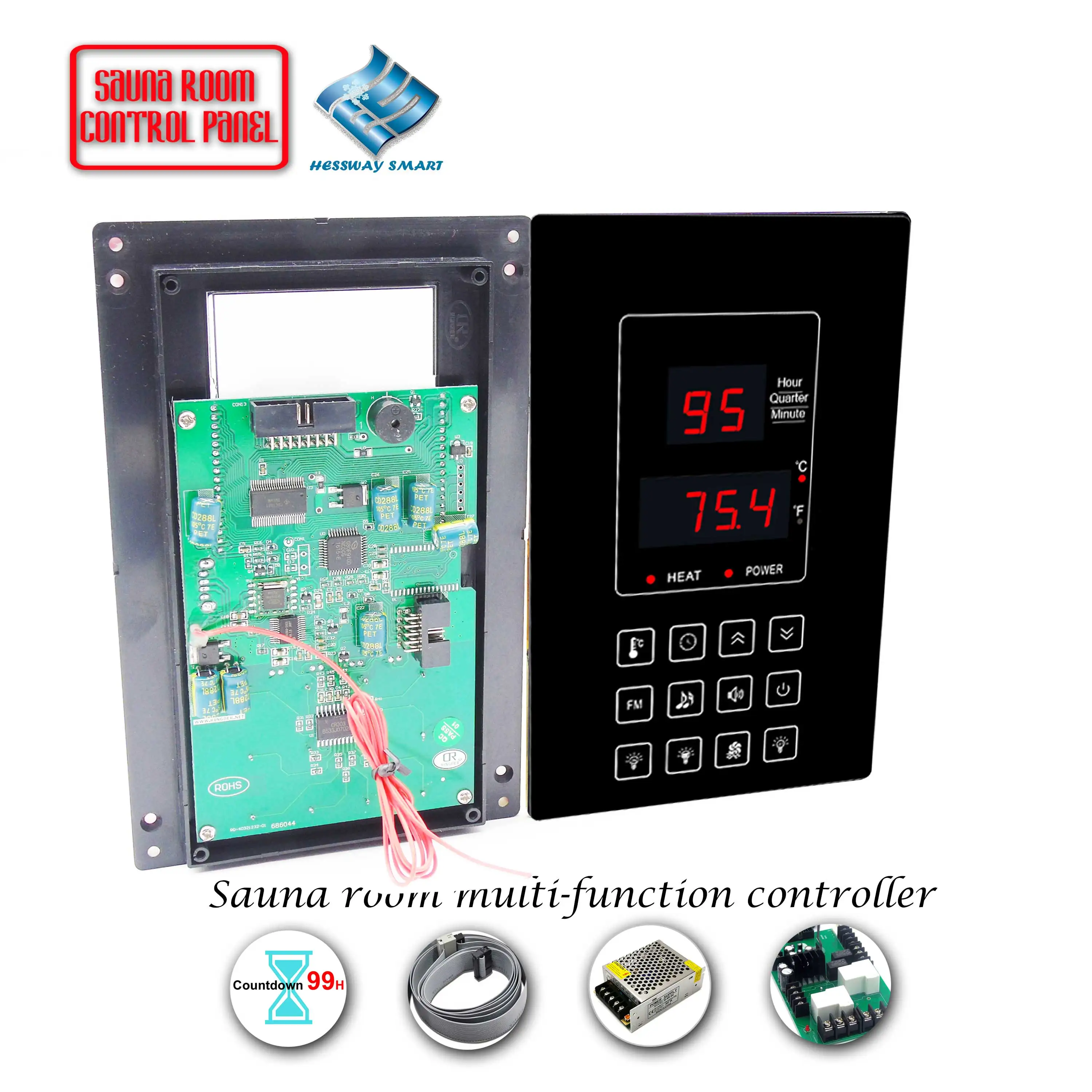 Imagem -06 - Painel de Controle para Aquecedor Infravermelho Sistema de Whirlpools Pessoais Sauna Multifunções Mp3 fm c Interruptor da Unidade f