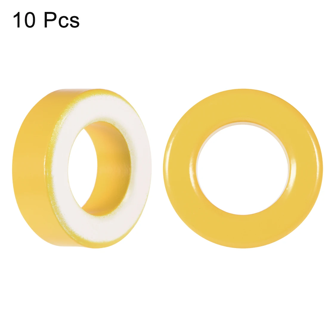 10pcs 19.5x33.5x11.1mm Toroid Core Ferrite Chokes Ring Iron Powder Inductor Ferrite Rings Yellow White for Power Transformers