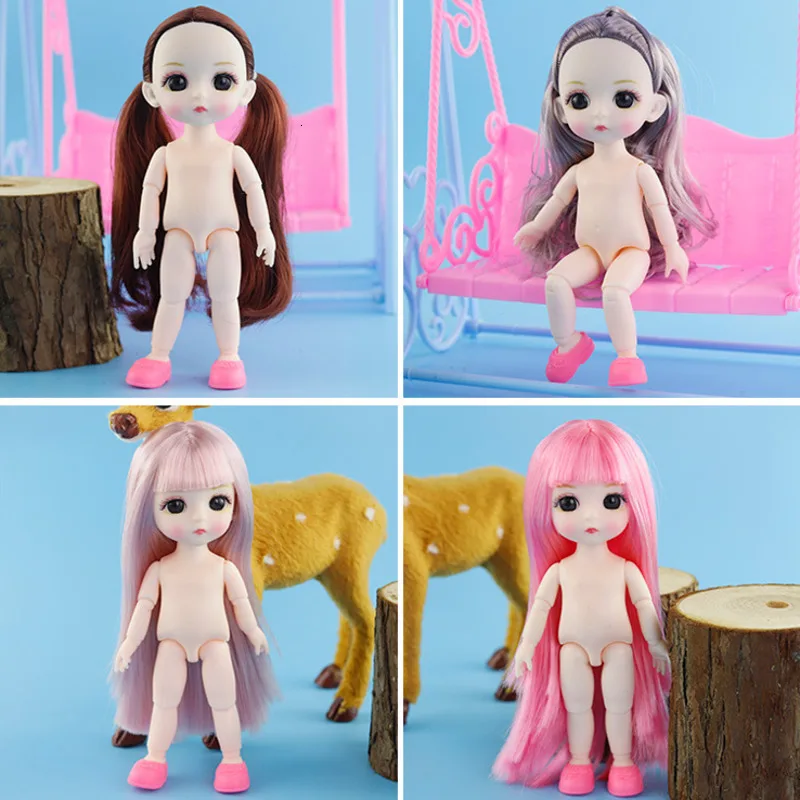 Lebensechte 13 Bewegliche Gelenk Puppe Spielzeug Für Kinder 16cm 1/12 BJD Baby Puppe Nackt Nude Körper Mode Puppen Für weihnachten Geschenk