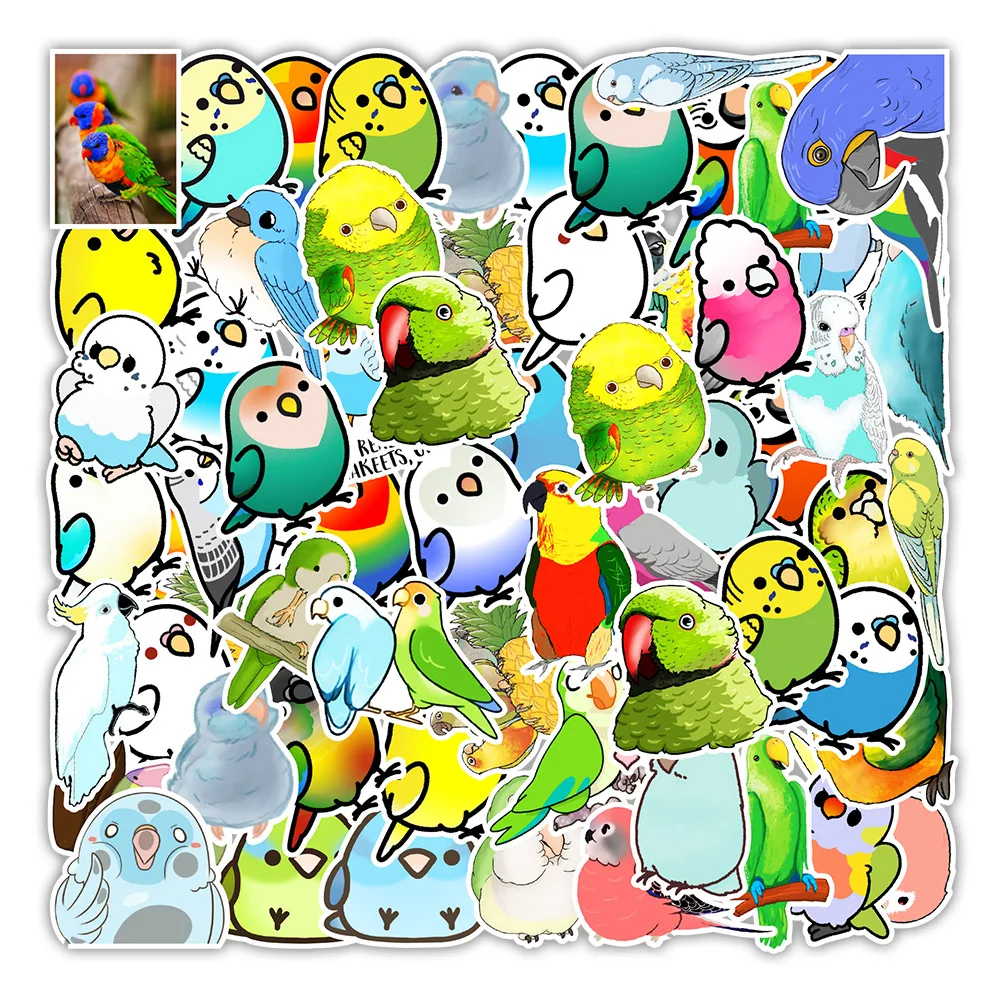 10/50PCS Cute Animal Bird Stickers Laptop Fridge Guitar Bike Luggage Skateboard Bottle Waterproof Graffiti Sticker Decal Toy