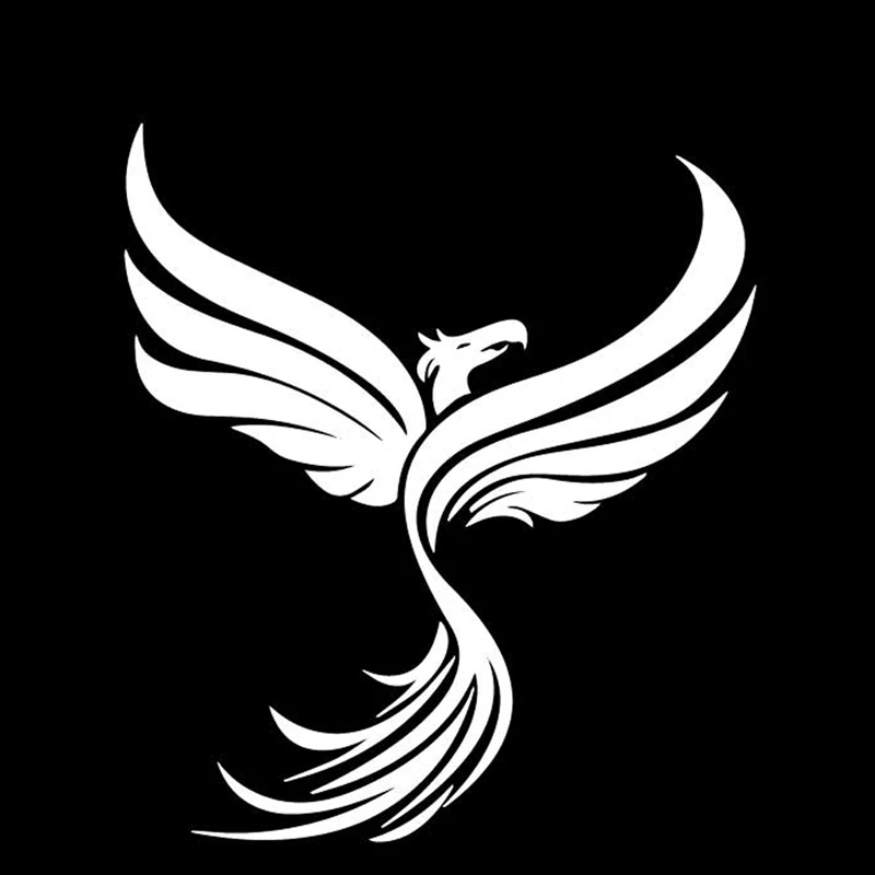 Small Town 13.8CM*15.7CM Phoenix Creative Design Pattern Decor Body Of Car Vinyl Decal Car Sticker Black/Silver C4-2858