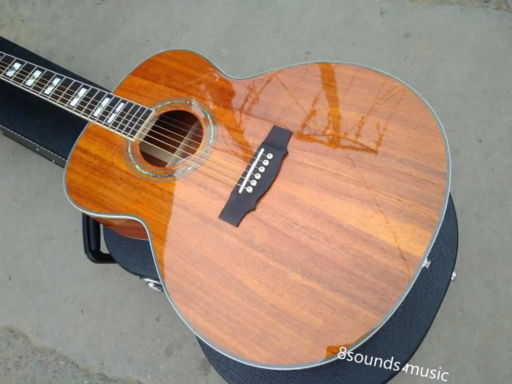 Professional jumbo acoustic guitar F50, vintage, AAA KOA, electric guitar, free shipping