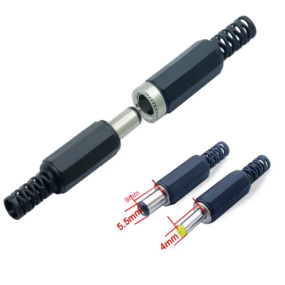 10pcs High quality DC Connector 2.5/2.1*5.5mm Power Jack DC Power Conector 5.5x2.1/5.5x2.5mm Male&Female