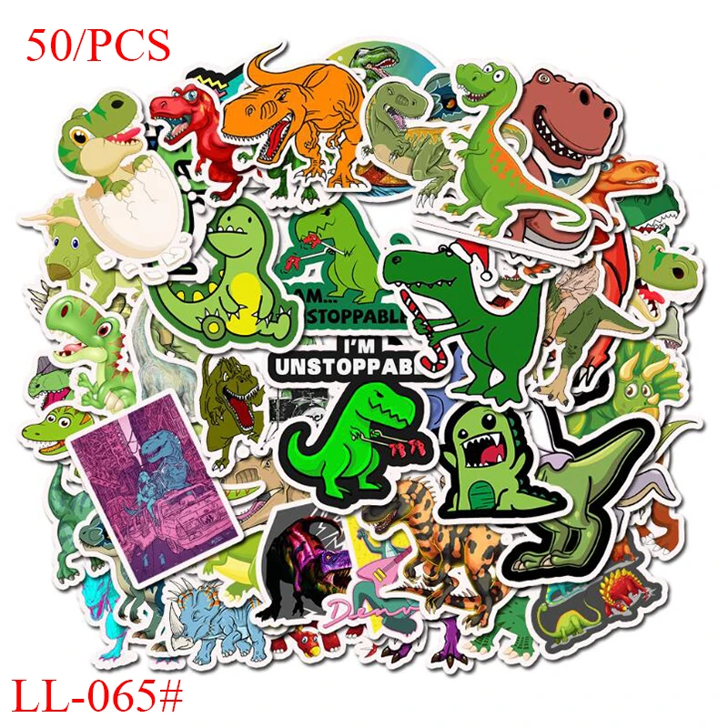 LL-065# 50/pcs Lovely Dinosaurs PVC Graffiti sticker Classic Creative Design collection Gift High quality Printing