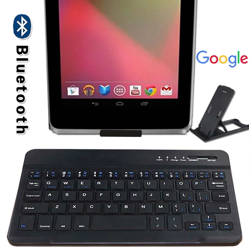 Portable Bluetooth Keyboard for Google Nexus 7 1st Gen 2012 / 2nd Gen 2013 Tablet Laptop Wireless Bluetooth Keyboard + Bracket