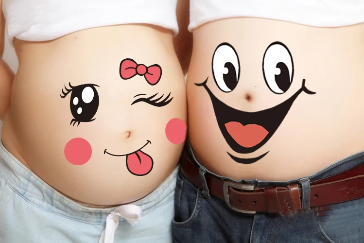 Kawaii self-made สําหรับหญิงตั้งครรภ์ Therapy Maternity Photo props การตั้งครรภ์ภาพ Belly ภาพวาดสติกเกอร์ภาพ