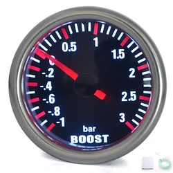 DRAGON GAUGE 52mm 3.0 BAR Turbo Boost Gauge Mechanical Smoke Lens
