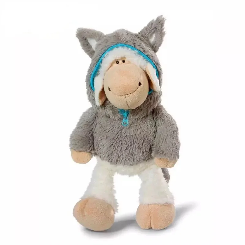 Bonita muñeca de peluche suave con cremallera para niño y niña, muñeco de peluche de Jolly Logan, oveja, cordero, cabeza de Lobo, ropa encantadora, regalo de cumpleaños, 1 ud.