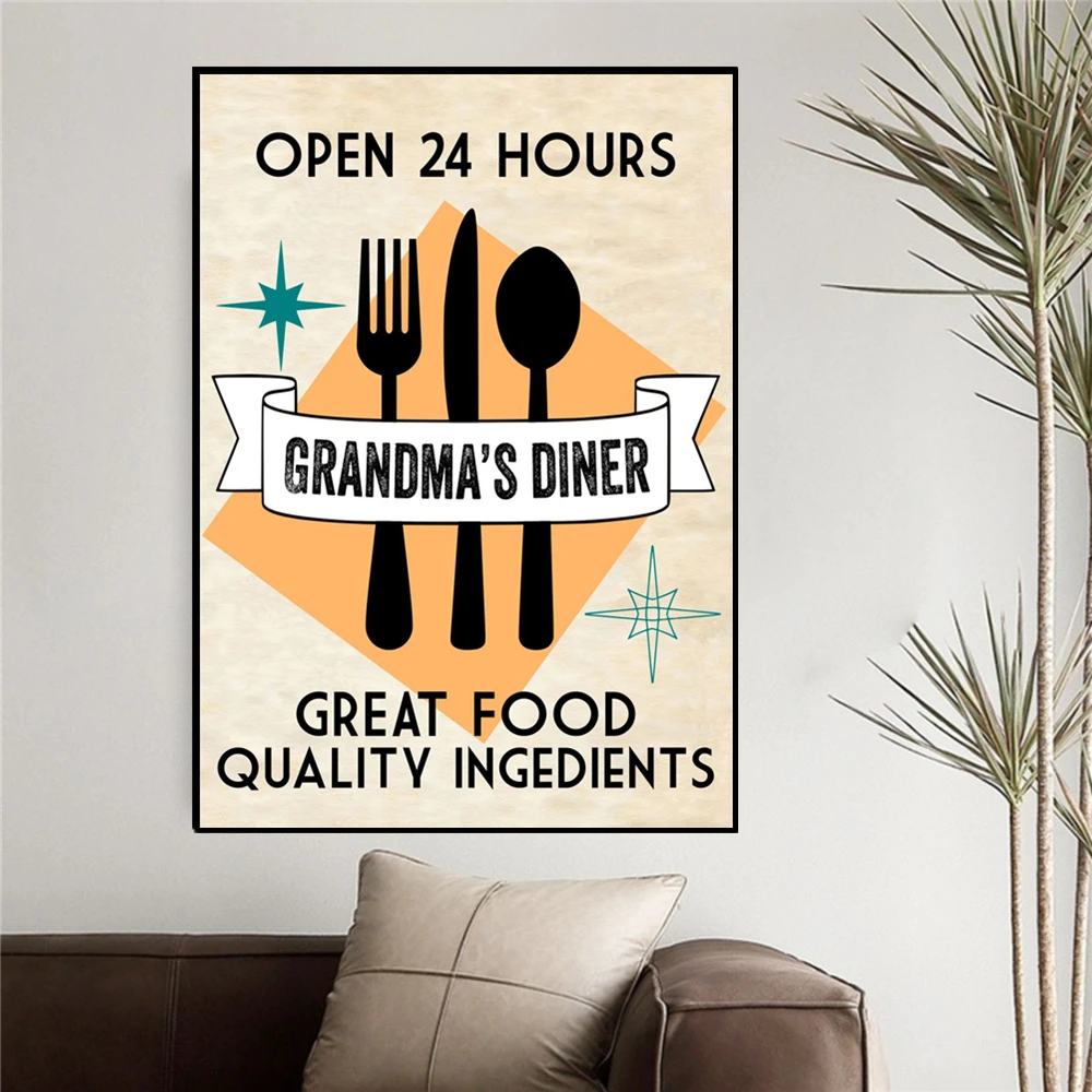 Canvas poster tableware poster home decoration accessories nordic modern restaurant living room