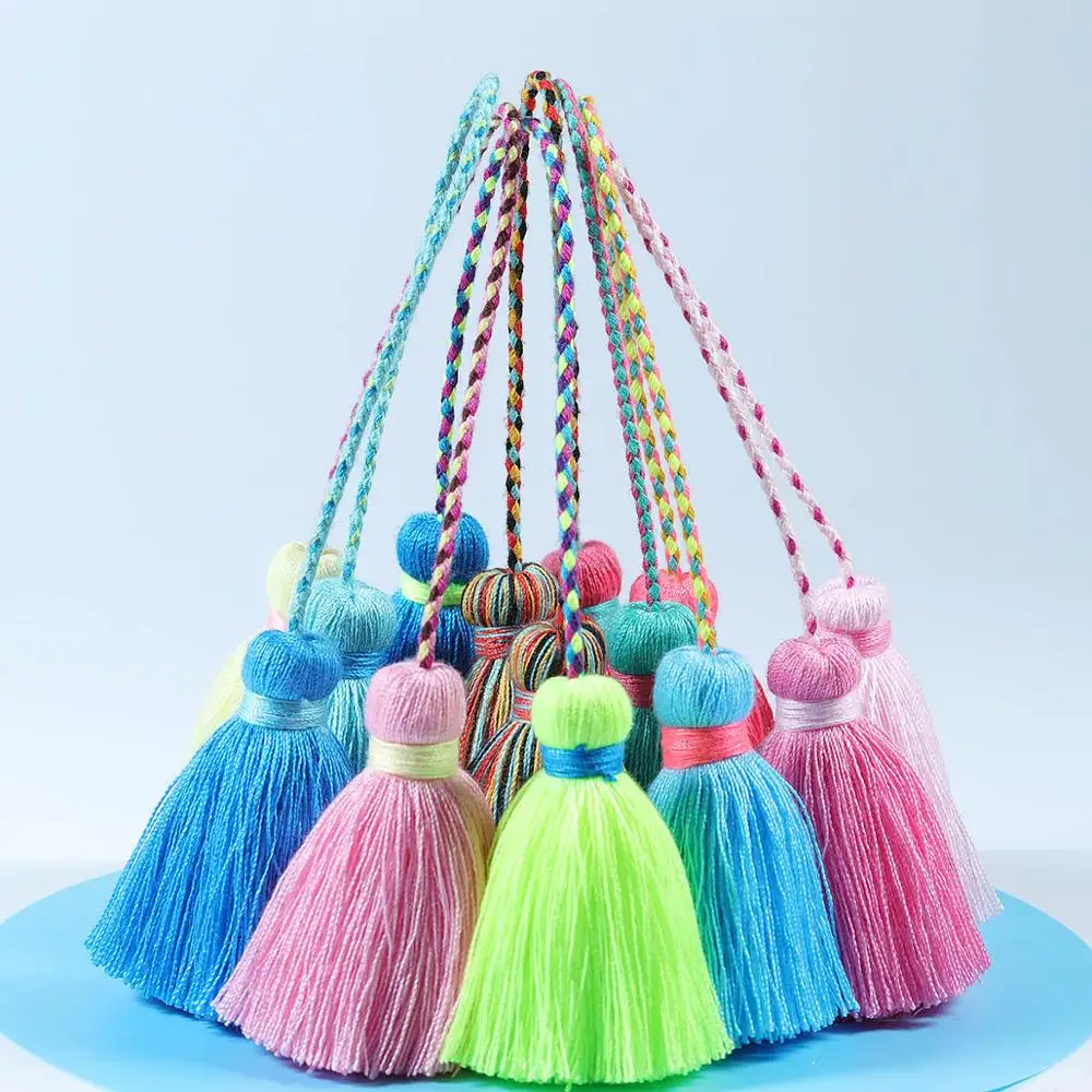 Multicolor Polyester Cotton Tassels DIY Jewelry Curtain Decorative Accessories Bag Pendant Double Color Craft Tassel Fringe