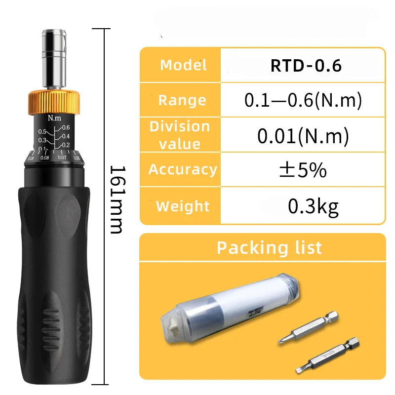 0.1-12nm AdjustablePreset Torque Screwdriver Metric Torque Wrench Slipping Screw driver Hex Socket Maintenance Repair Tool