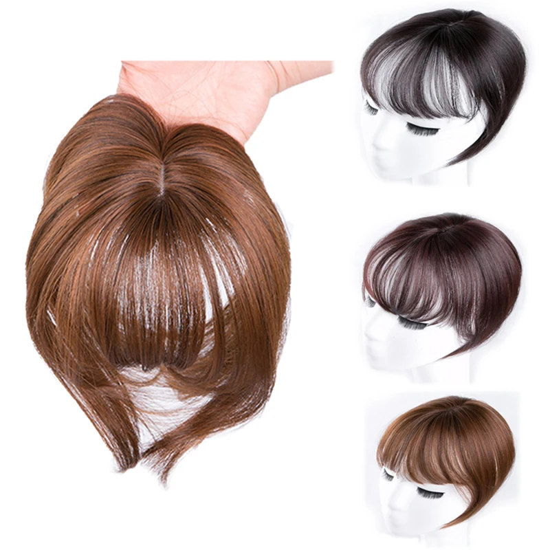 Black/Light Brown Synthetic Bangs for Women Bang High Temperature Fiber