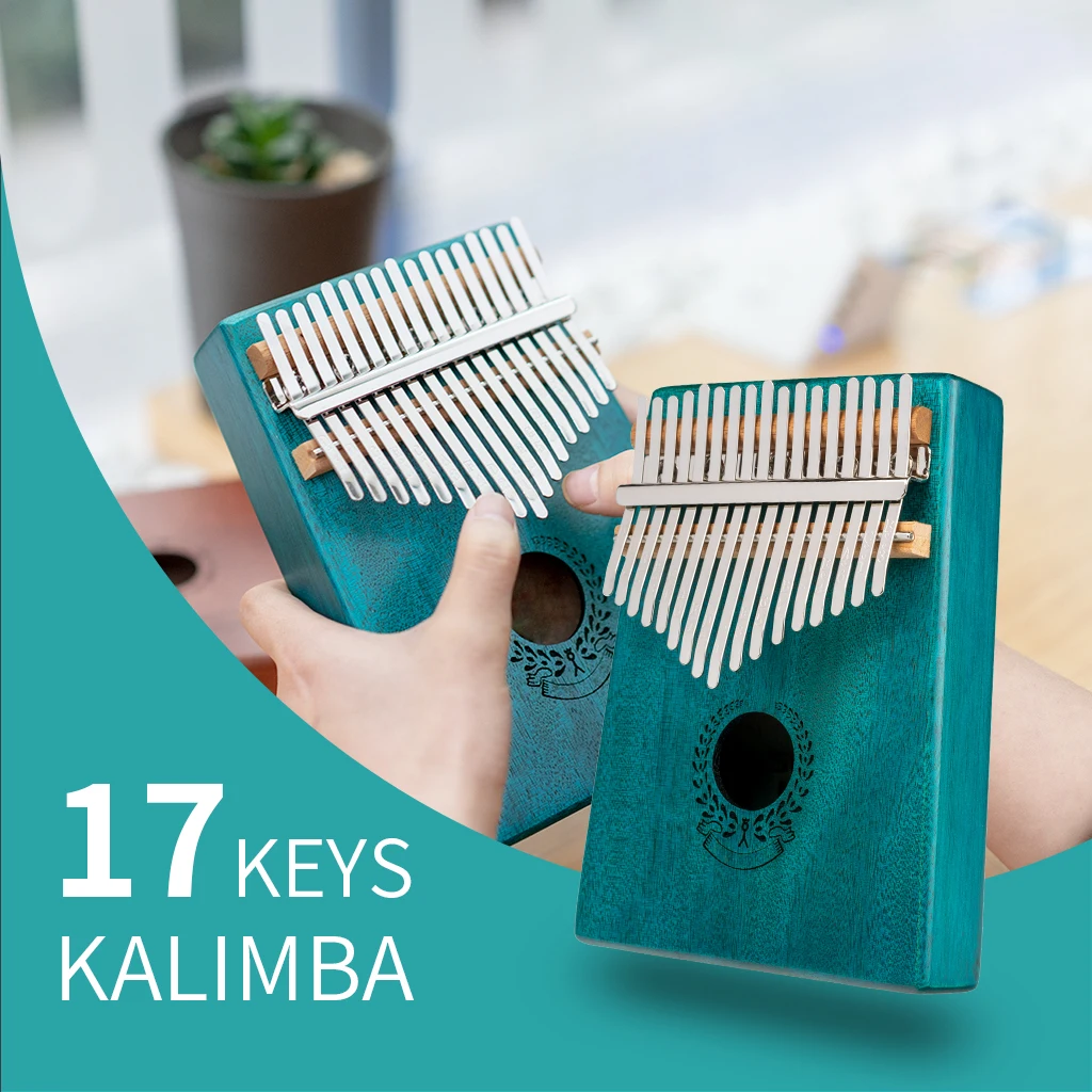 

Kalimba Thumb Piano 17 Keys Selected Mahogony Material Bright Sound Christmas Gift For Kids Adult Beginners