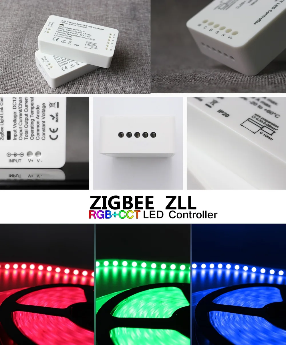 Gledopto Zigbee Led Controller DC12-24V Rgbcct/Rgbw Zigbee Smart Led Strip Controller Voice Control Compatibel Met Smartthing