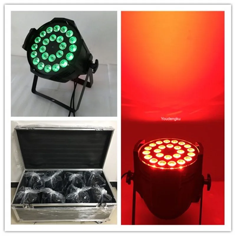 8pcs with roadcase 24*18w 6in1 led par light dmx par can bar fixture price list par wedding decoration stage light