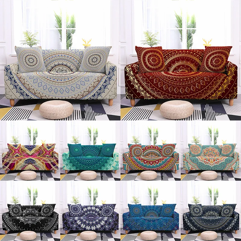 2021 New Bohemian Style Sofa Covers Elastic Furniture Protectors Home Textiles Soft Duvet Cover Set Slipcovers Funda De Sofa L