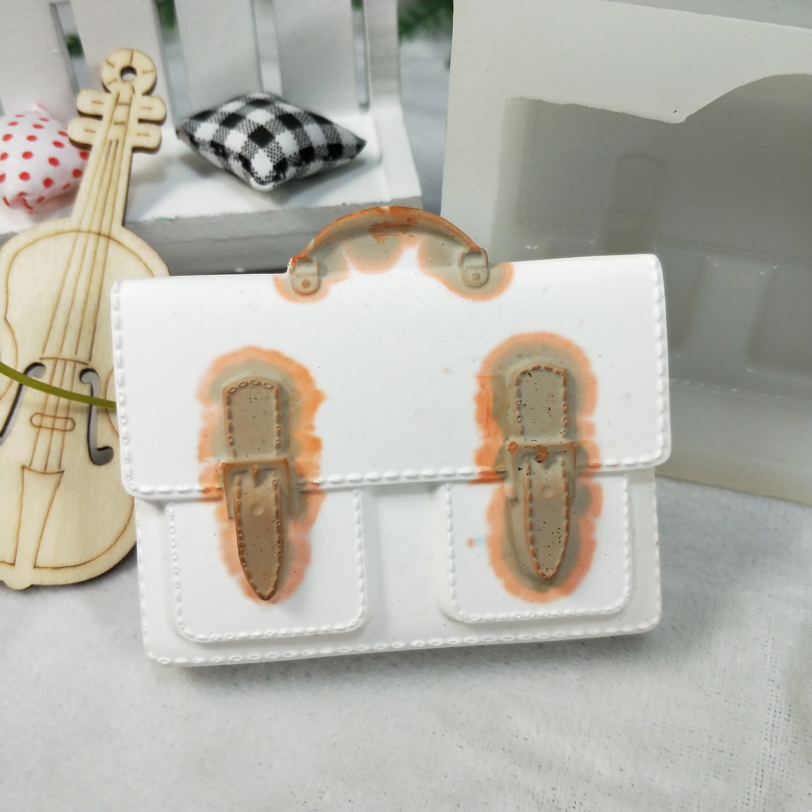 QT0271 PRZY Mold Silicone Briefcase Soap Molds Portfolio Handbags Soap Mold Gypsum Chocolate Candle Molds Soap Mould Clay Resin