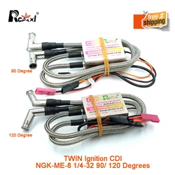 Rcexl-ignición doble CDI NGK-ME-8, 1/4-32, 90/ 120 grados, para motor de gasolina a Gas, Avión RC