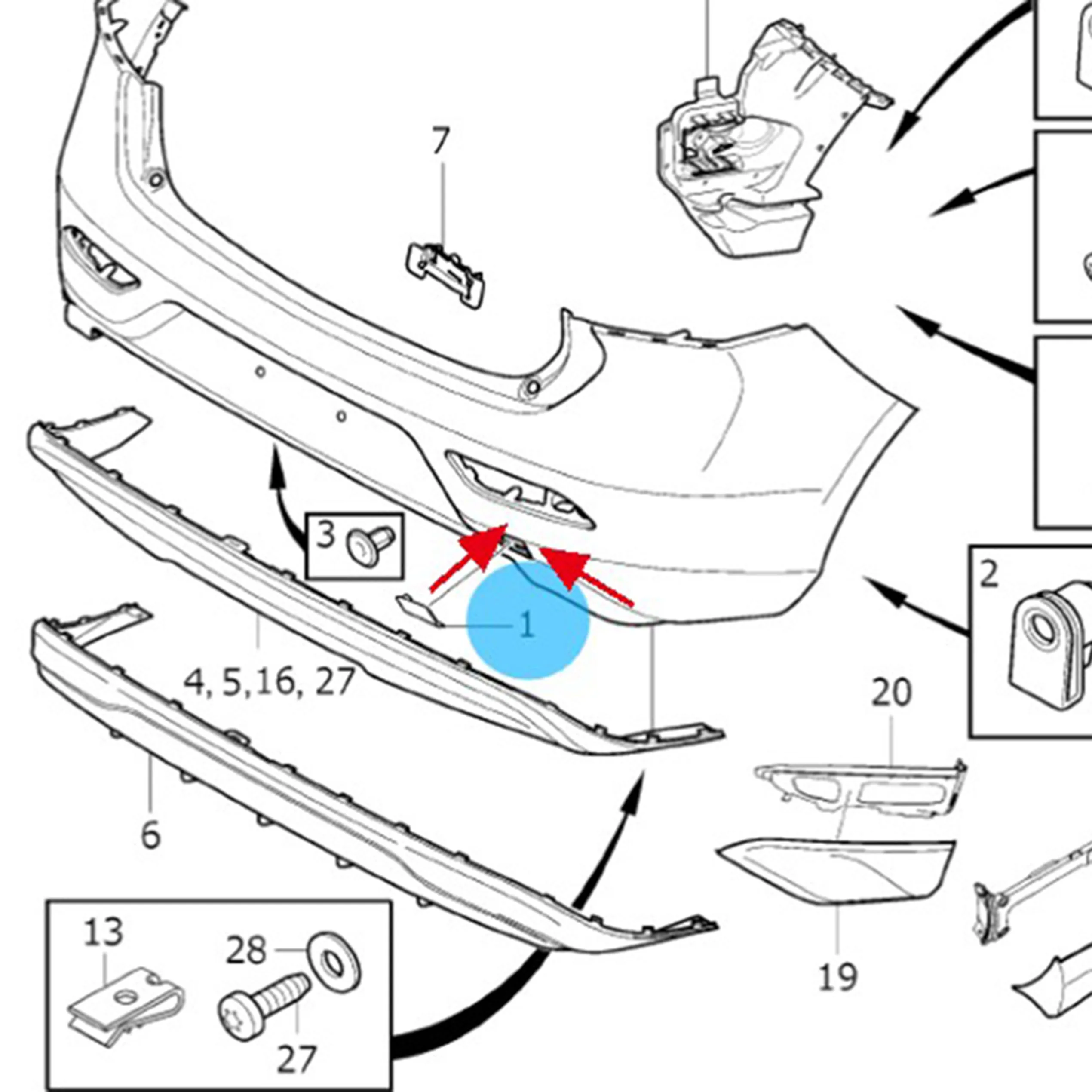 Couverture de remorque de pare-chocs arrière, crochet de remorquage, crochet de remorquage, couverture pour Volvo V40 39814200-2013, document