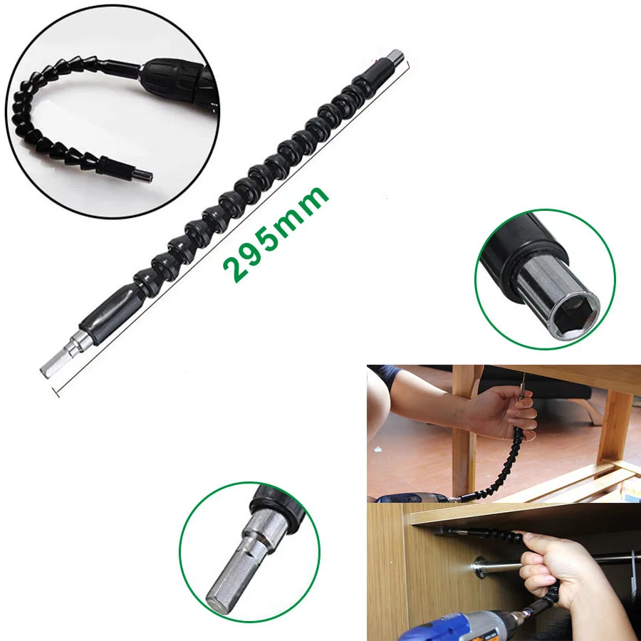 Realmote-ユニバーサルドライバーアダプター,295mm,延長ロッド,ドリルビット,フレキシブルシャフト,ドリルなし