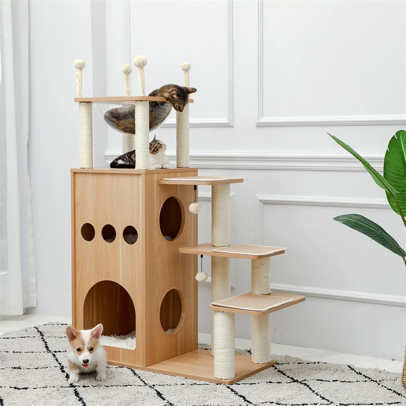 Imagem -04 - Foguete Estilo Gato Árvore Condomínio Arranhando Pós Multi-nível Toalha de Gato Aconchegante Poleiros Escalada Árvore Brinquedos Atividade Mobiliário Protetor