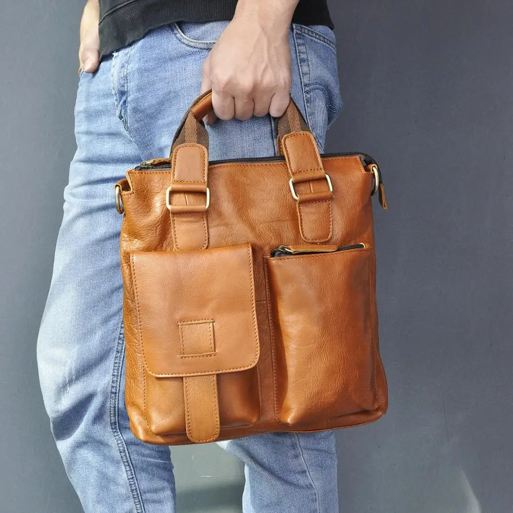 Men Original Leather Casual Maletas Business Briefcase 12\