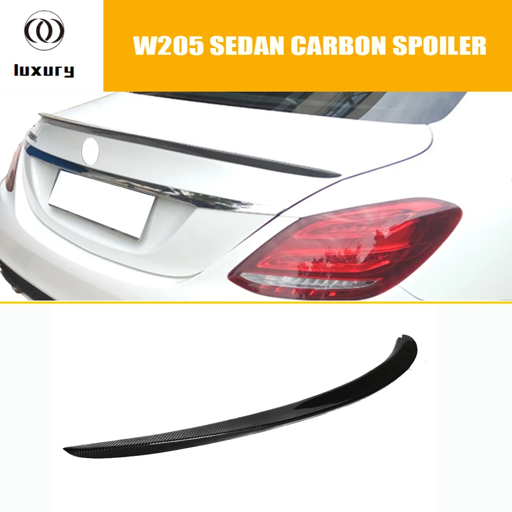 

Carbon Fiber Rear Trunk Spoiler Lip Wing for Benz W205 C180 C200 C300 C450 C43 C63 AMG Sedan 15 - 21