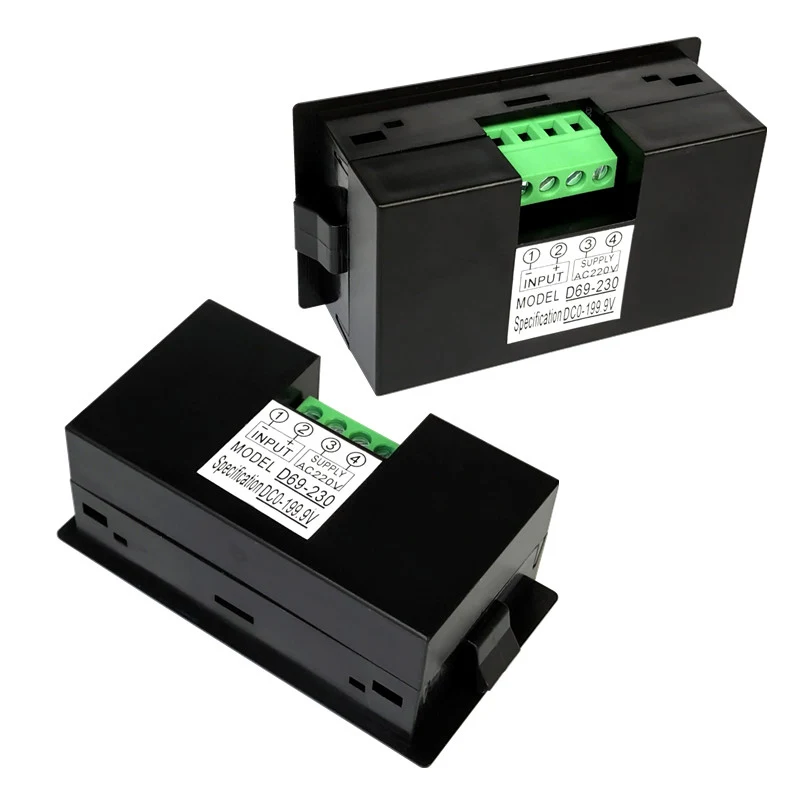 1pc DIY Voltmeter Tester Digital Voltage Test Battery DC 0-12V 0-24V black white Positive and negative voltage