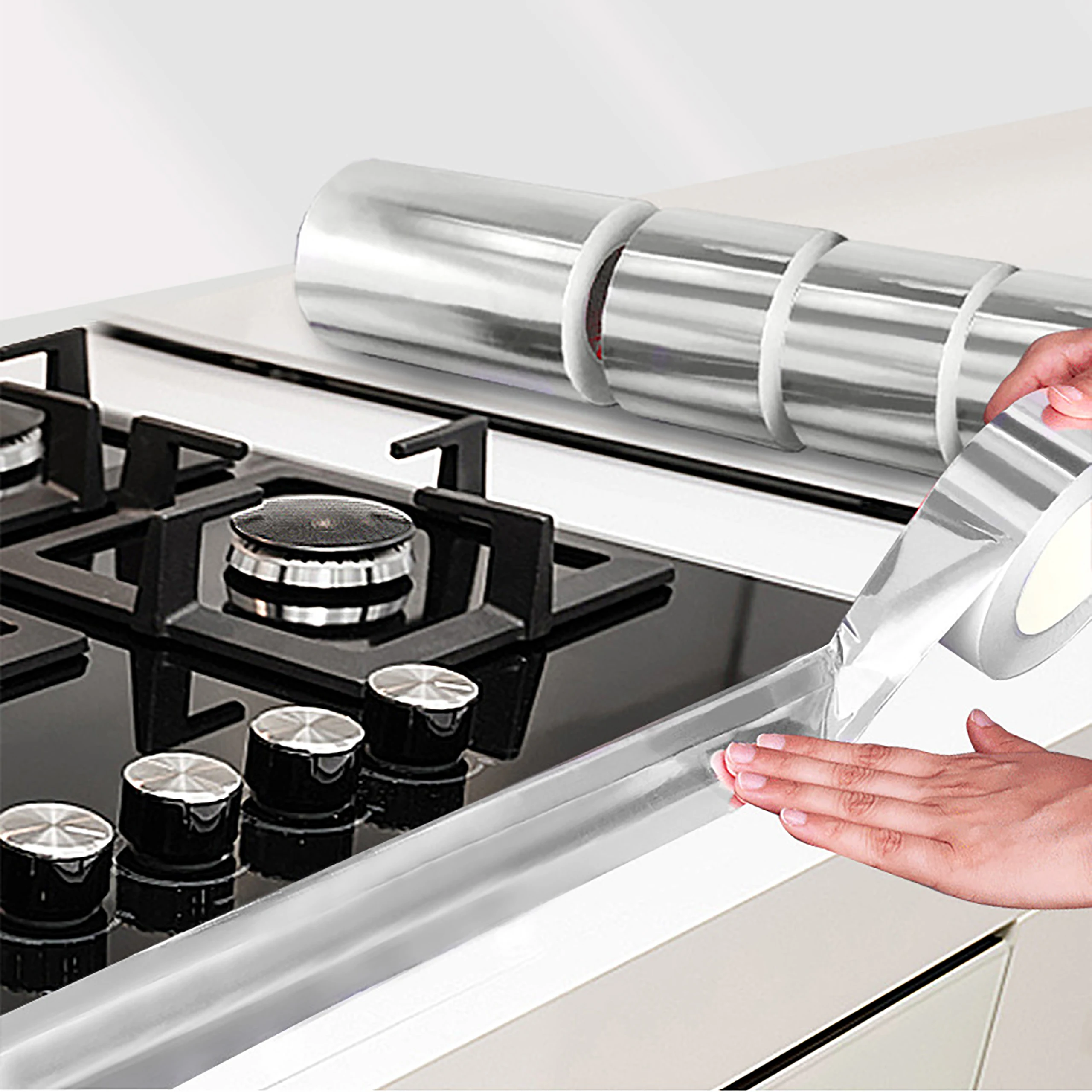 20M Aluminum Foil Tape Stove Mildew-proof Floor Waterproof Sticky Tape Water Pipe Rescue Repair Stop Leakage Aluminum Tape