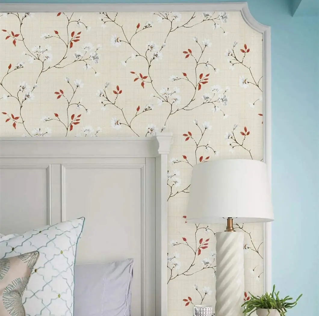 Floral Peel and Stick Yellow Decoral Wallpaper Self-adhesive Wallpaper Waterproof Vinyl Contact Paper for Wall Decor