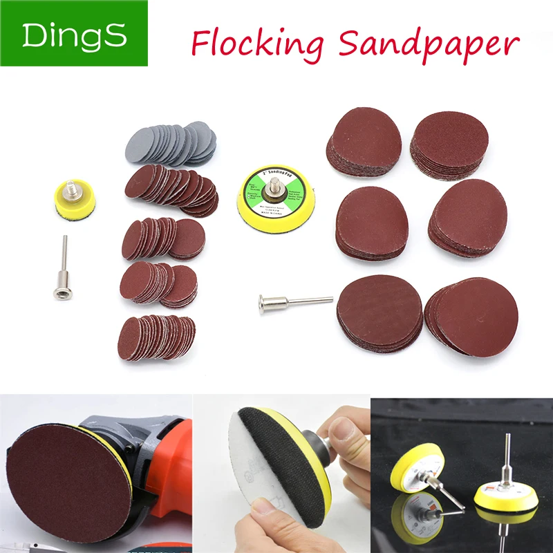 60/100 Buah 100-3000 Set Disk Sanding Grit 1/2 Inci 25/50Mm Loop Alas Pengamplasan dengan 3Mm Shank untuk Alat Pembersih Pemoles