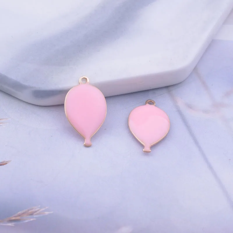 30 Stück 10*17mm Doppelseitige Emaille-Ballon-Anhänger in Goldfarbe aus Kupfer für DIY-Ohrringe und Schmuckzubehör – Detail 4