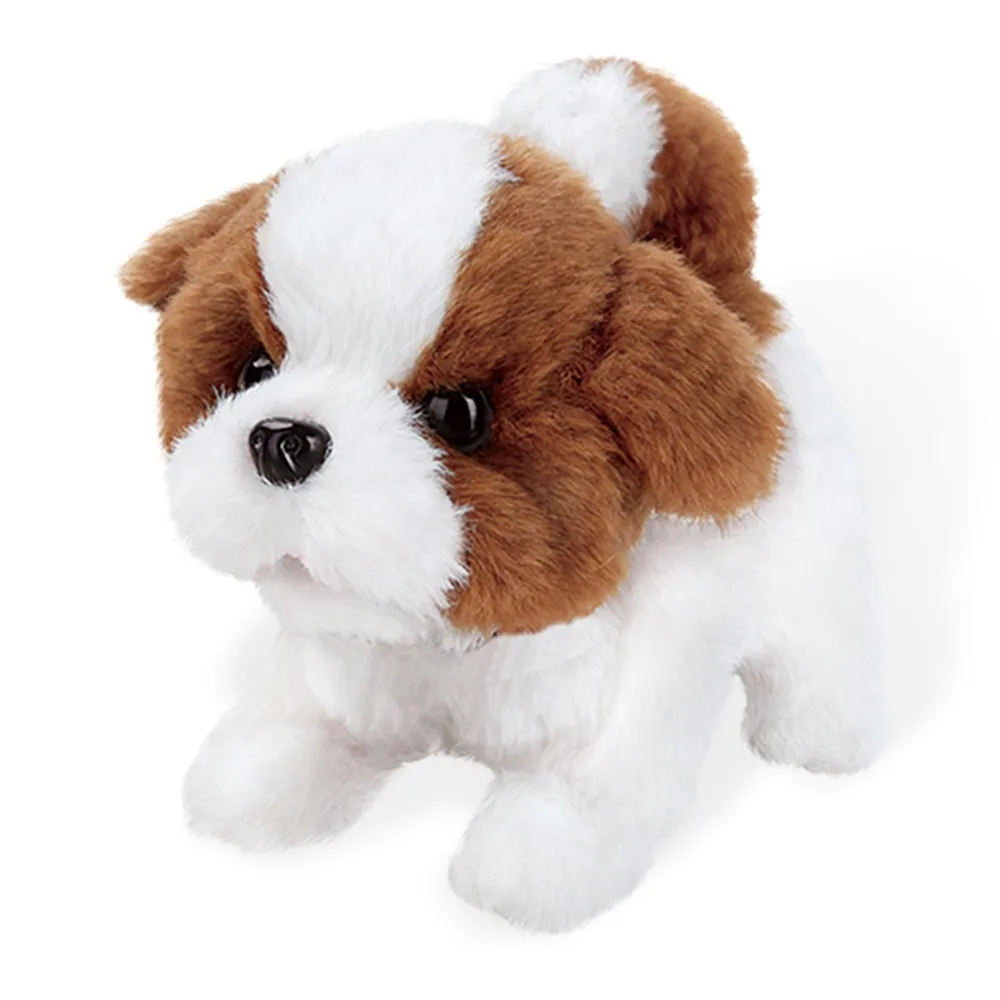 Perro Robot electrónico de peluche para niños, juguete de peluche para caminar, ladrido, Wag Tail, regalo de cumpleaños