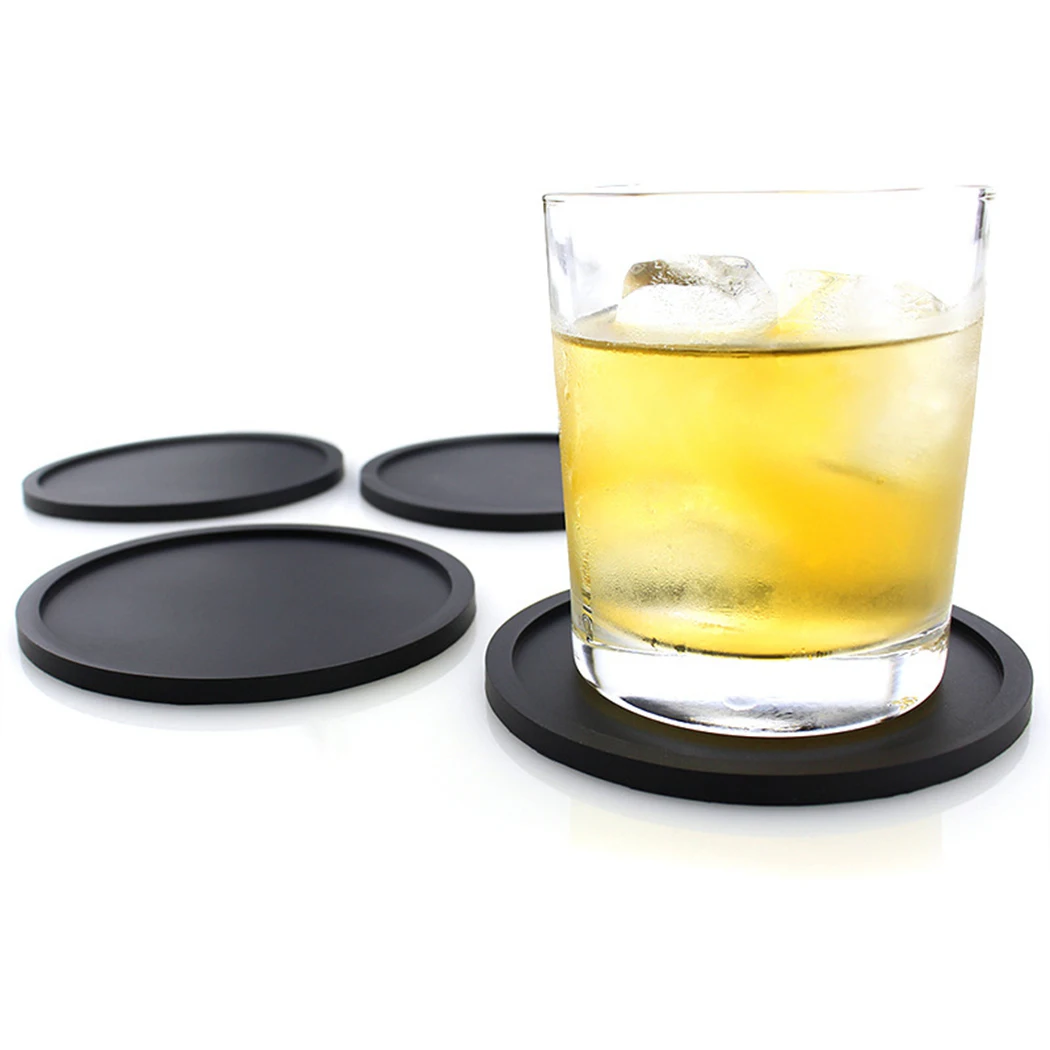 8PCS High Quality Solid Color Cup Coaster Round Thickened Round Heat-Resistant Cup Placemat Table Cup Pad Cup Accessories