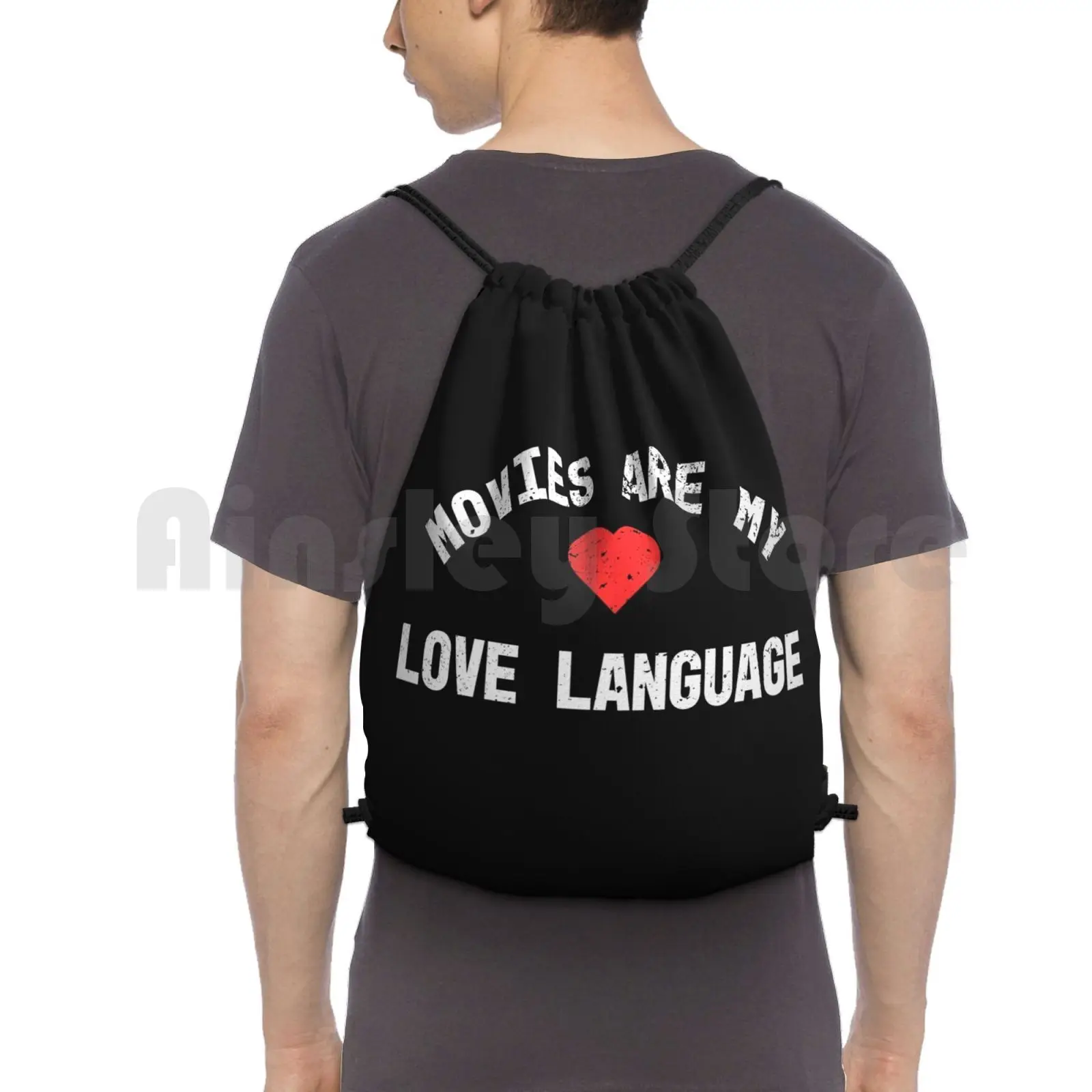 Movies Are My Love Language Backpack Drawstring Bags Gym Bag Waterproof Movies Movies Lover Movies Movies Movies Movies