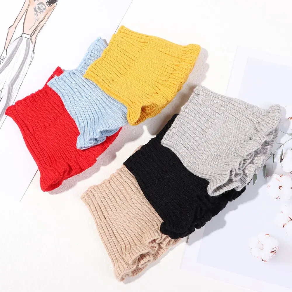 

Winter Detachable Warm With Wooden Ears Turtleneck Knitted Fake Collar Neck Guard Scarf