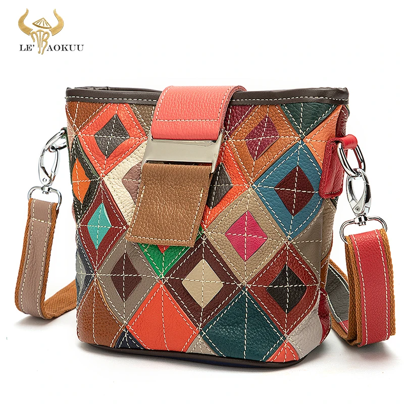 Multi-Color Original Leather Luxury Brand Ladies Flower Fashion Small Handbag Shoulder bag Women Designer Female Tote bag 1112