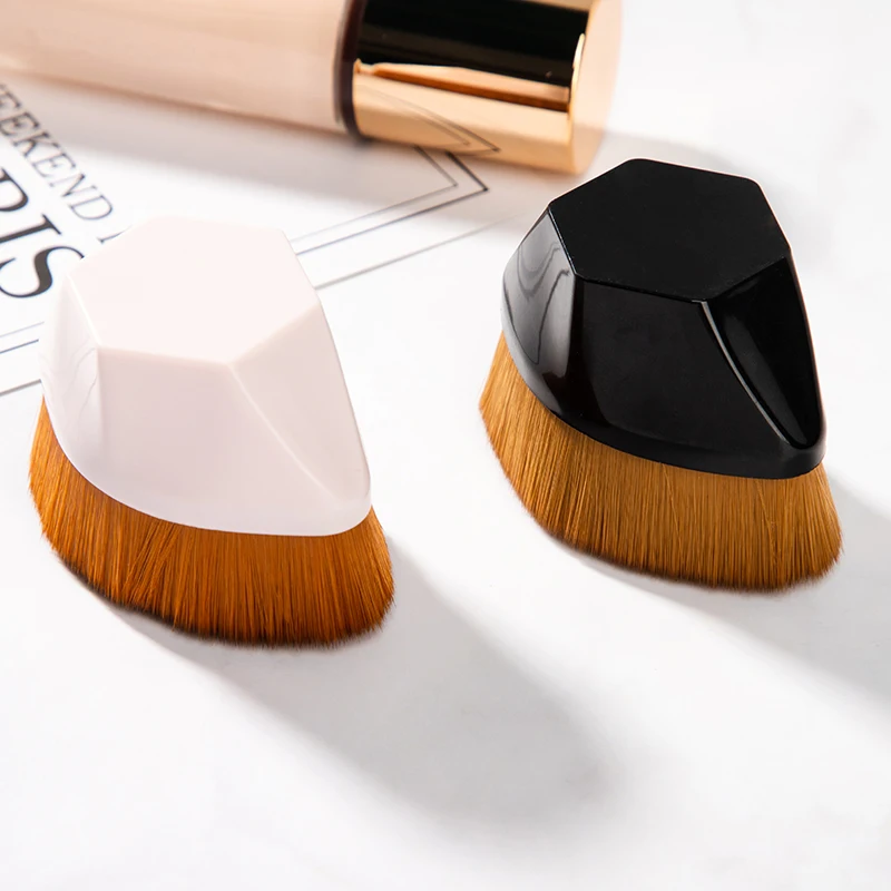 Foundation Makeup Brush Flat Top Kabuki Hexagon Face Liquid Flawless Brush for Blending Liquid, Cream with Protective Case