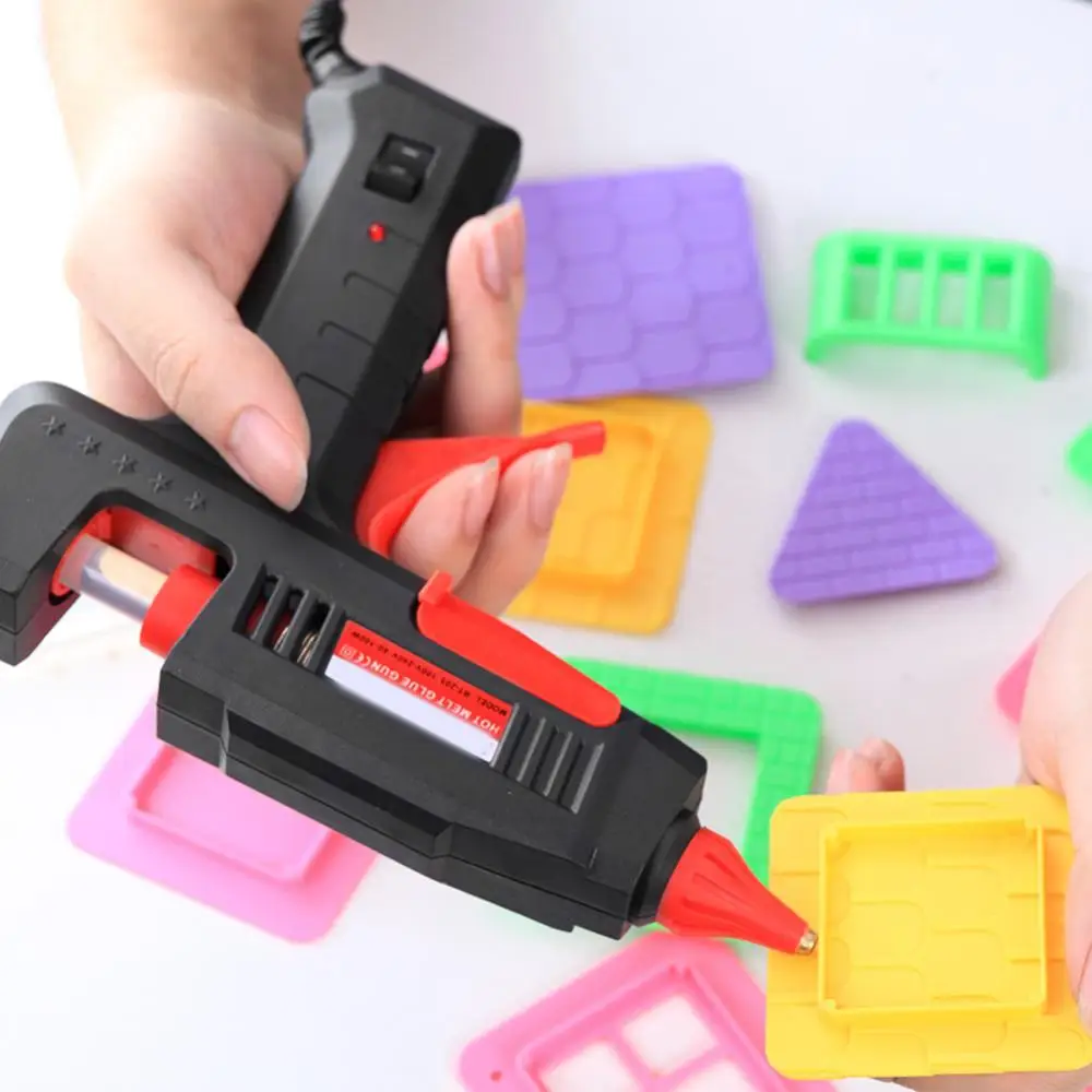 60/100W Adjustable Glue Gun 11mm Glue Stick DIY Craft Repair Tool EU/US Copper Mouth Hot Melt Gun Hand Tool 5pcs Glue Stick